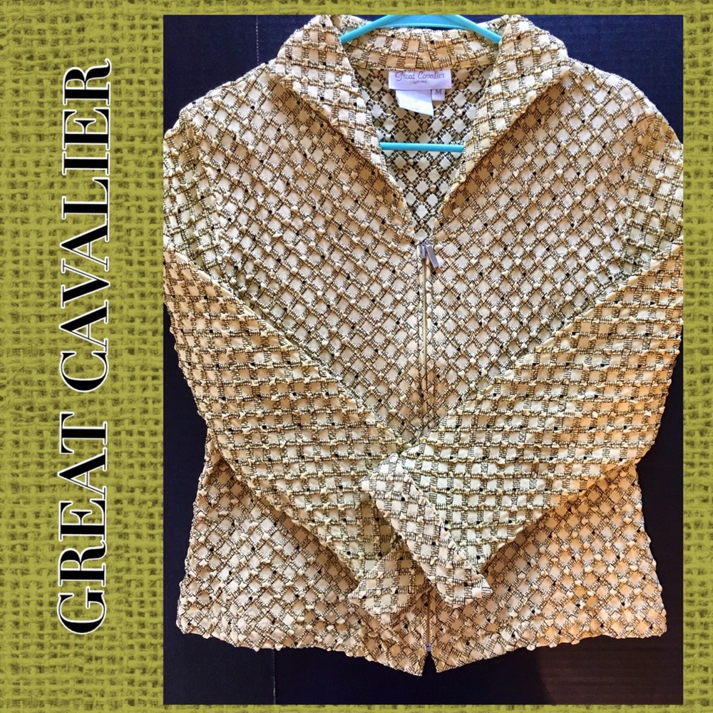 Great Cavalier Zipper Down Blazer, Yellow/Black